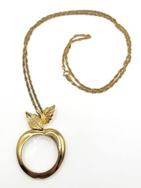 Vintage Avon Apple Magnifying Glass Necklace